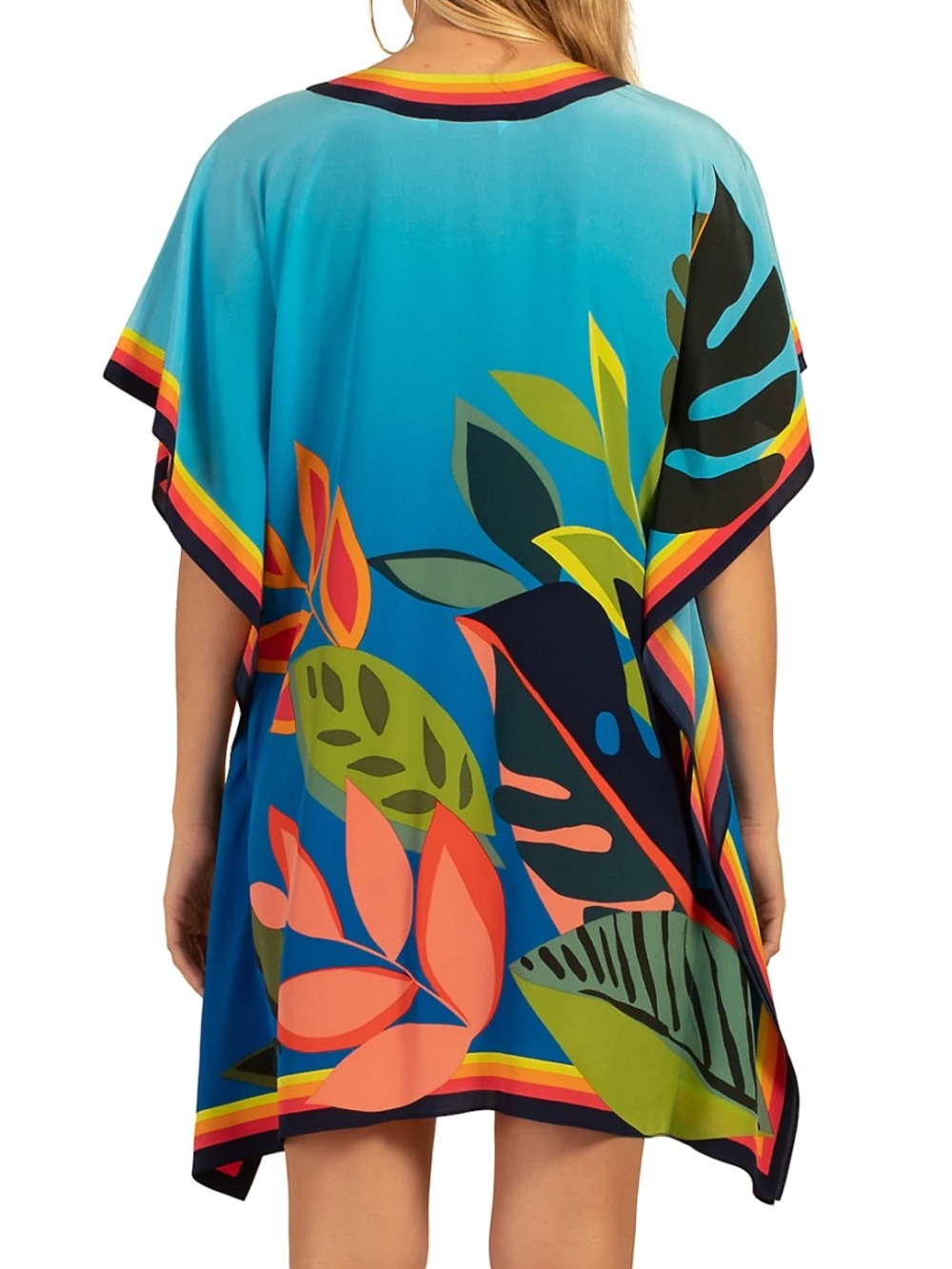 Trina Turk Blue Tropical Print Mini Dress - Picture 6 of 8